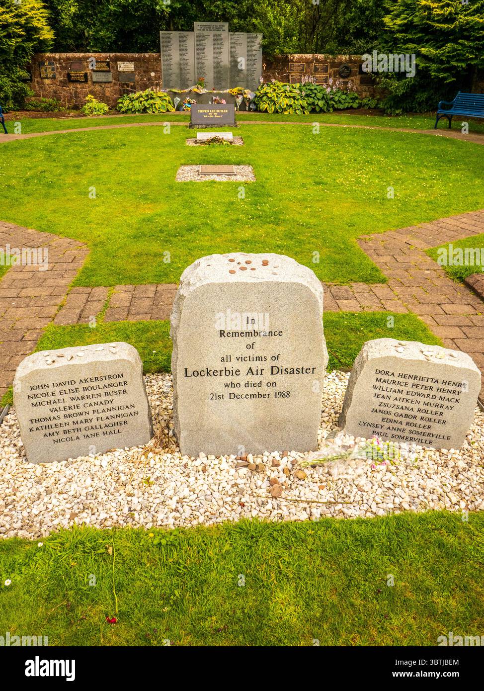 Der Gedenkgarten für die Opfer des Lockerbie-Bombenanschlags Stockfoto