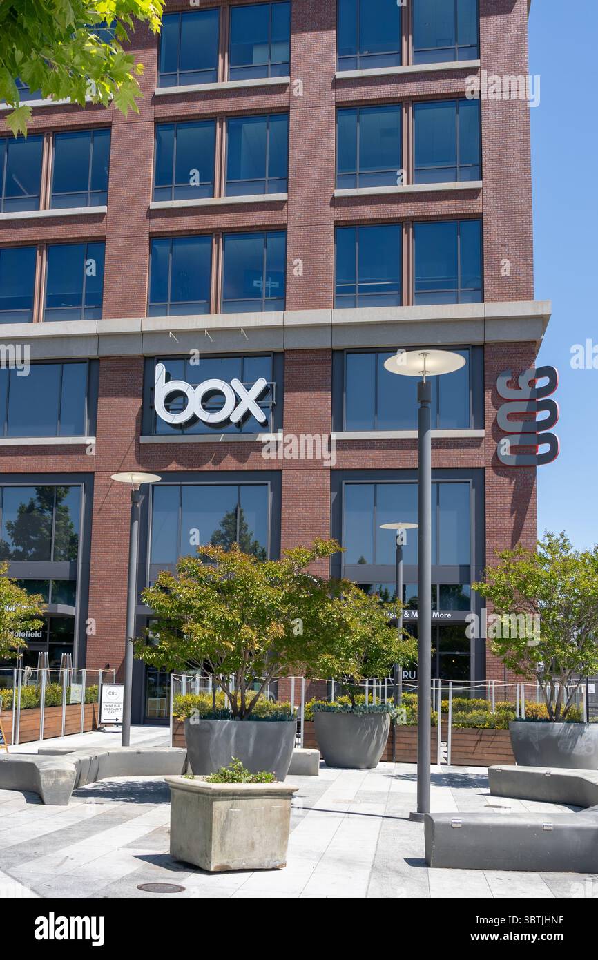 Hauptsitz von Box in Redwood City, Kalifornien, USA Stockfoto