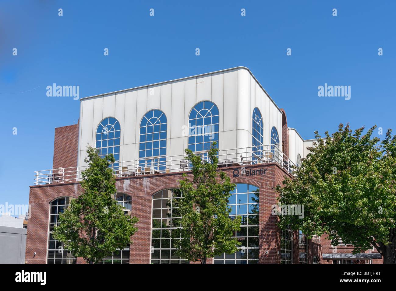 Niederlassung von Palantir Technologies in Palo Alto, Kalifornien, USA Stockfoto
