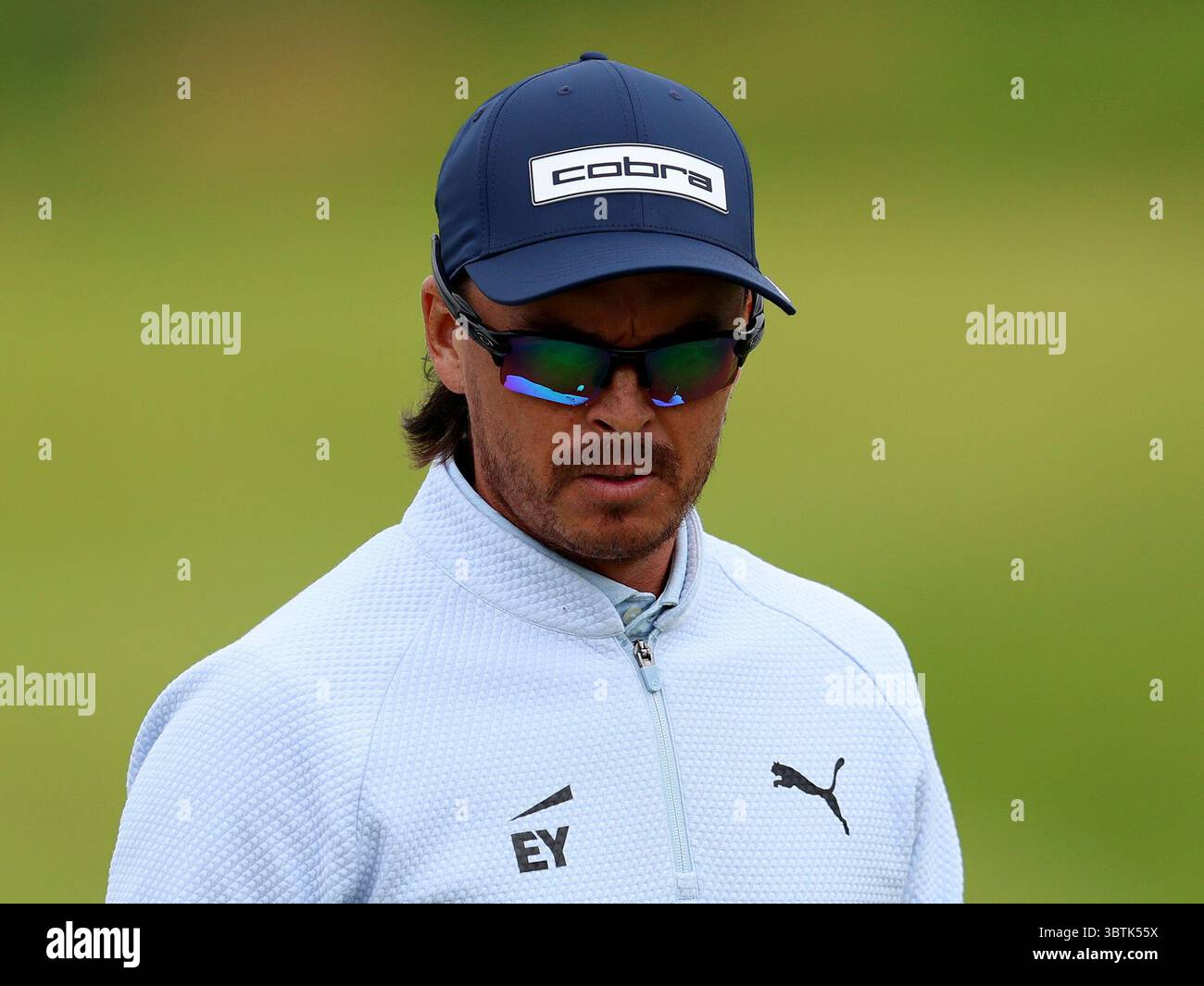 15. Juli 2025; Royal Portrush Golf Club, Portrush, County Antrim, Nordirland; Open Golf Championship Practice Day 3; Ricky Fowler (USA) auf dem 12. Green Stockfoto
