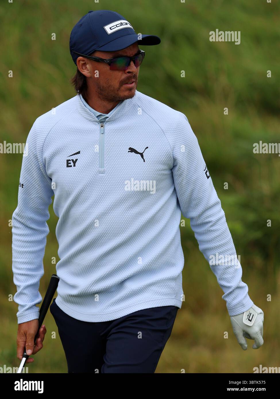 15. Juli 2025; Royal Portrush Golf Club, Portrush, County Antrim, Nordirland; Open Golf Championship Practice Day 3; Ricky Fowler (USA) auf dem 12. Green Stockfoto