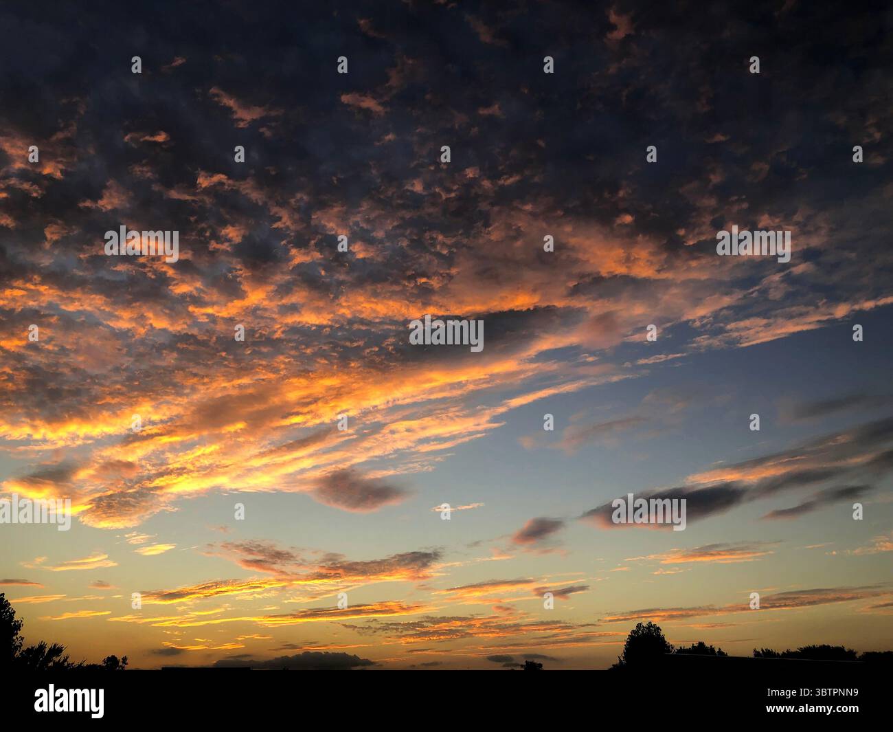 Sonnenuntergang über den Flugzeugen von Texas Stockfoto