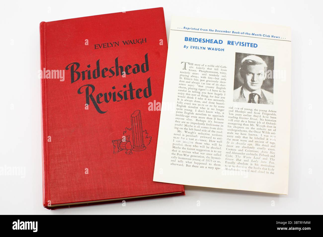 Vintage-Kopie von Evelyn Waugh's Brideshead Revisited mit einem Werbespot. Stockfoto