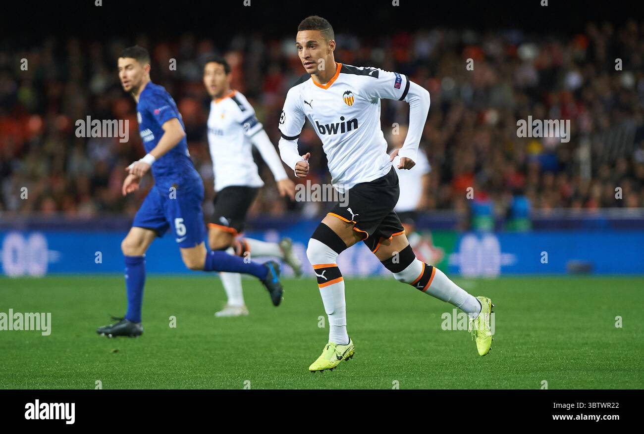 27. November 2019, Valencia, Spanien: Rodrigo Moreno aus Valencia während des Spiels der Gruppe H der UEFA Champions League zwischen Valencia und Chelsea im Mestalla Stadium am 27. November 2019 in Valencia, Spanien (Kreditbild: © AFP7 Via ZUMA Wire) Stockfoto