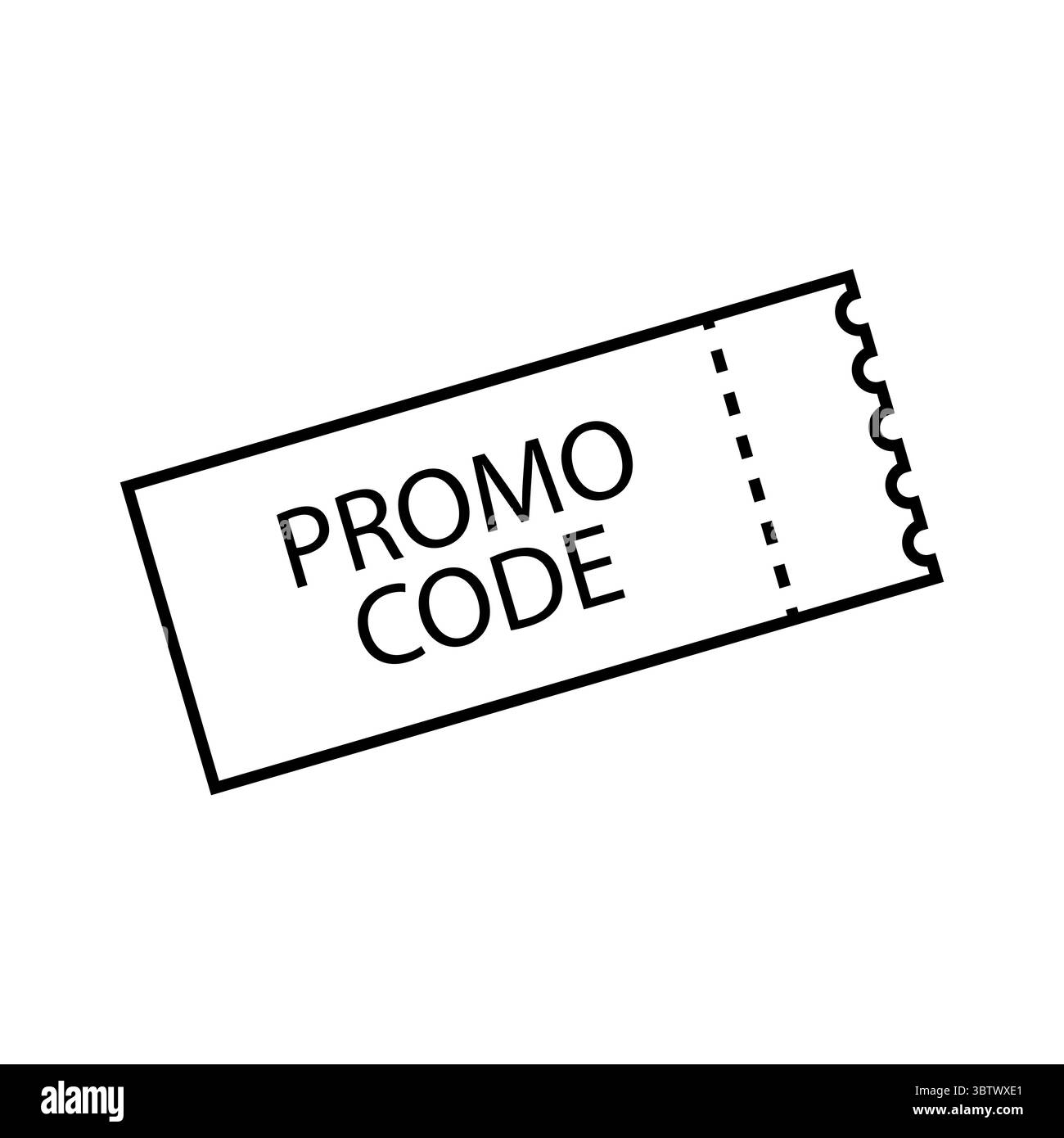 Ticket für AKTIONSCODE. Rabattgutschein. Gutschein für Markenangebote. Token für Vektoreinsparungen. Stock Vektor