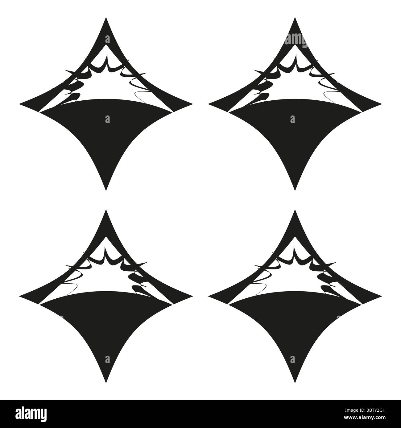 Abstrakte geometrische Formen. Schwarzweißes Muster. Abbildung symmetrische Form. Vektor modernes Design. Stock Vektor