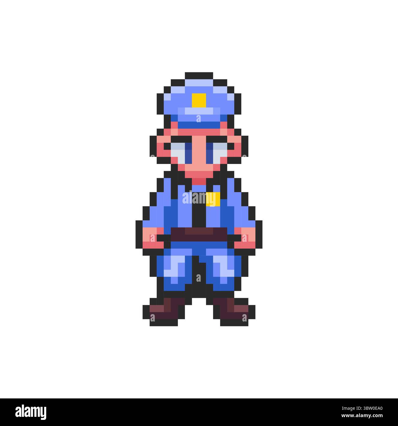 Pixel Art Police Charakter Spiel Asset Design Stock Vektor