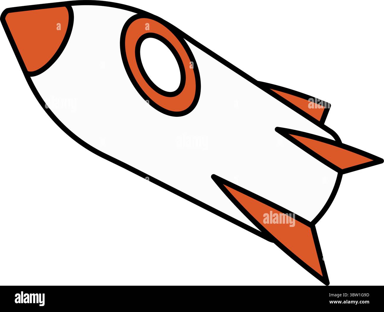 Fahrzeugsymbol, einfache und niedliche isometrische Linienzeichnung Symbol einer Rakete, Vektor-Illustration Stock Vektor