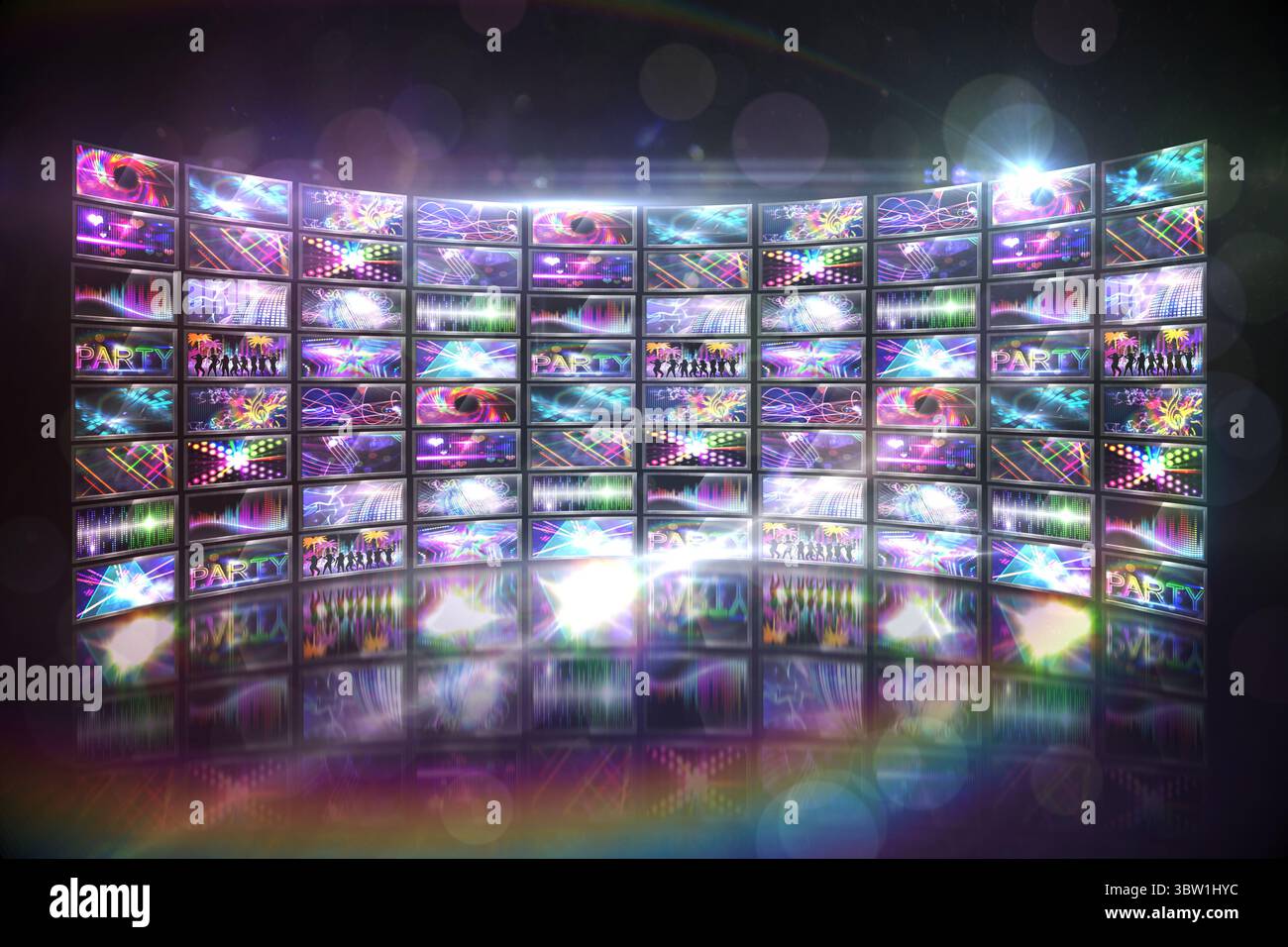 Bildschirm-Collage, die Disco Bilder Stockfoto