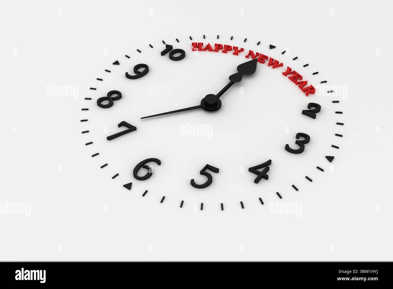 Ein frohes neues Jahr auf einer Uhr geschrieben Stockfoto