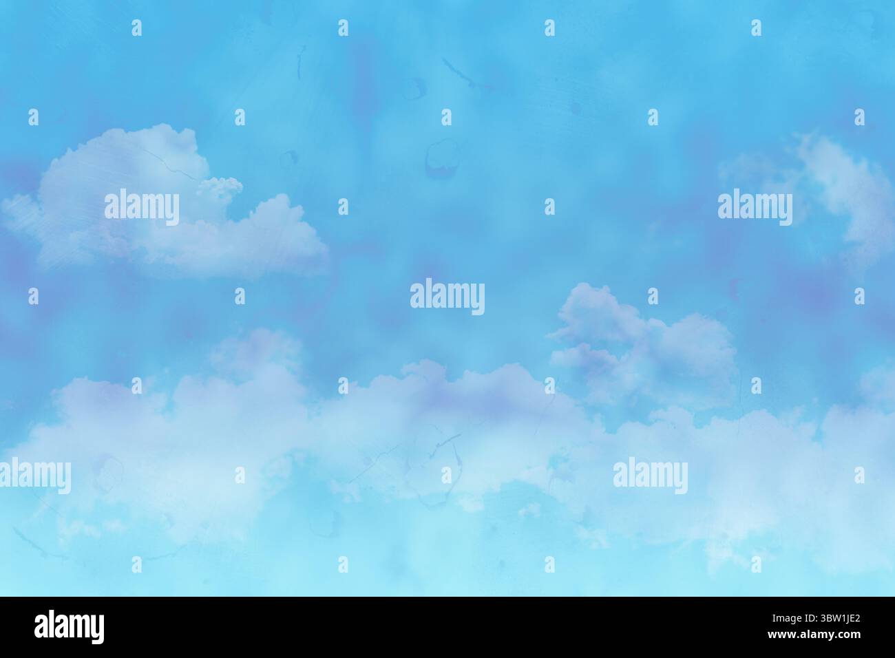 Offener Himmel und Wolken erscheinen malerisch, mit verlaufendem Himmel und lila Untertönen Stockfoto