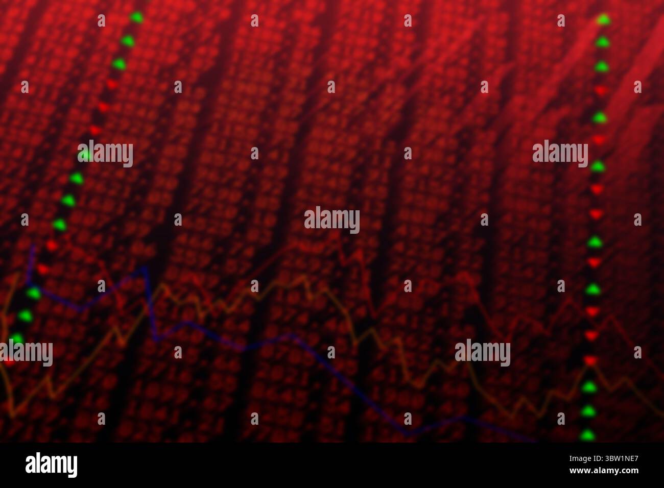 Handelstafel mit Grafik und Finanzzahlen Stockfoto