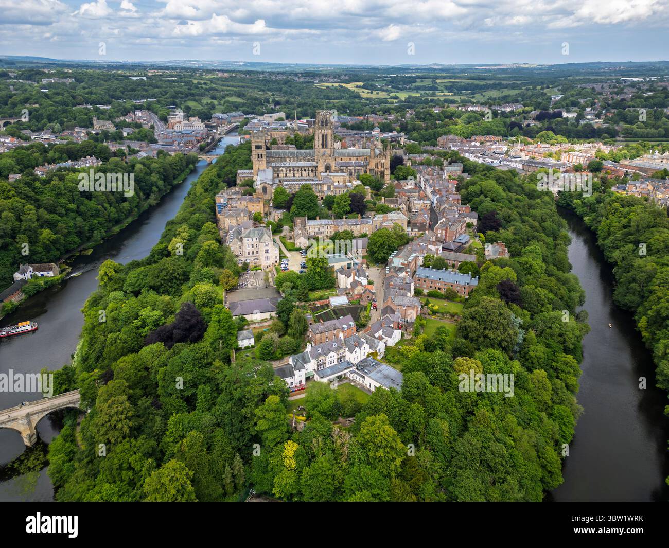 Die Stadt Durham zeigt die River Wear Loop in England Stockfoto