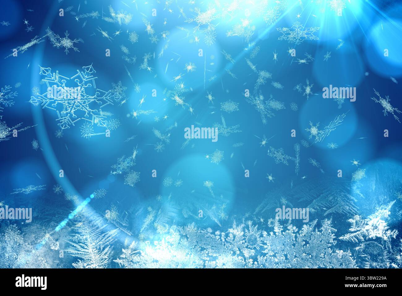 Blau Schnee Flocken Musterdesign Stockfoto