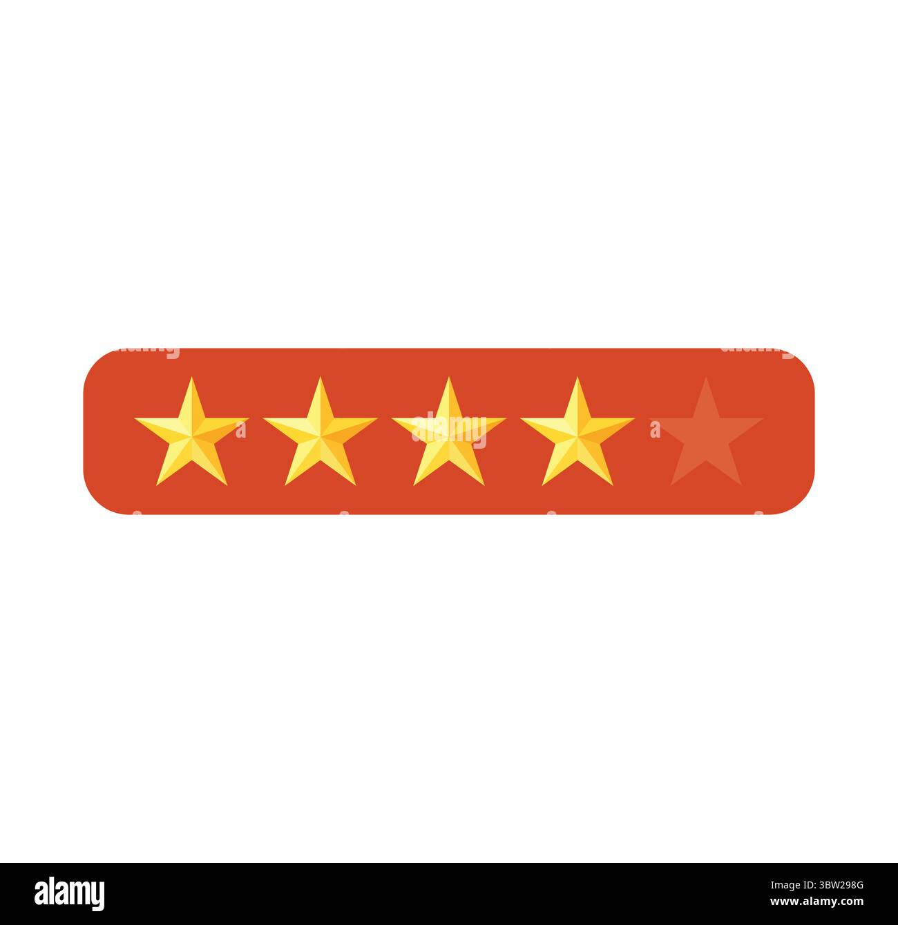 4 Sterne Bewertung Symbol Vektor – Kundenbewertung Flaches Design Abzeichen Stock Vektor