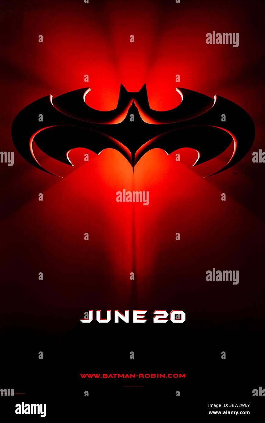 Batman & Robin (1997) von Joel Schumacher mit George Clooney, Arnold Schwarzenegger und Uma Thurman. Batman kämpft gegen Mr. Freeze und Poison Ivy, während Gotham einer Minus-Bedrohung ausgesetzt ist. Foto eines Original-Posters aus dem Jahr 1997 (USA) NUR ZUR REDAKTIONELLEN VERWENDUNG. Quelle: BFA / Warner Bros Stockfoto