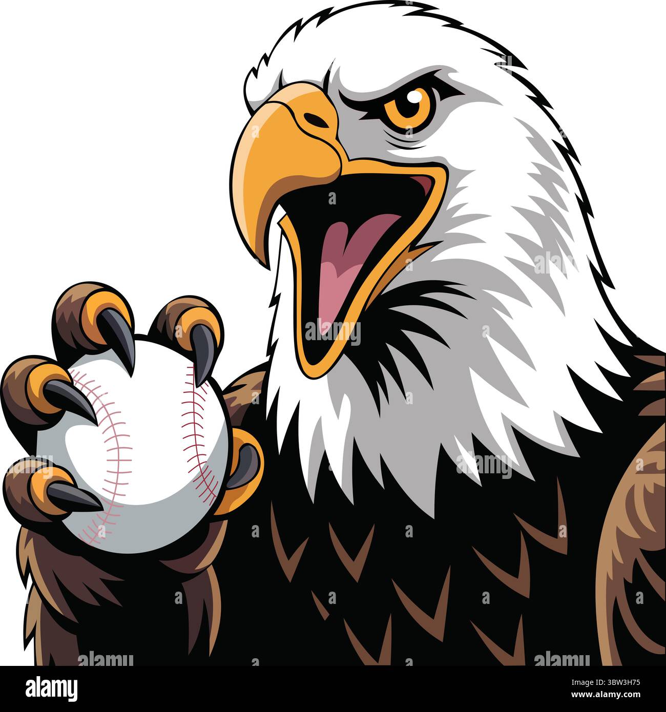 „Entschlossener Adler hält einen Baseball“ Stock Vektor
