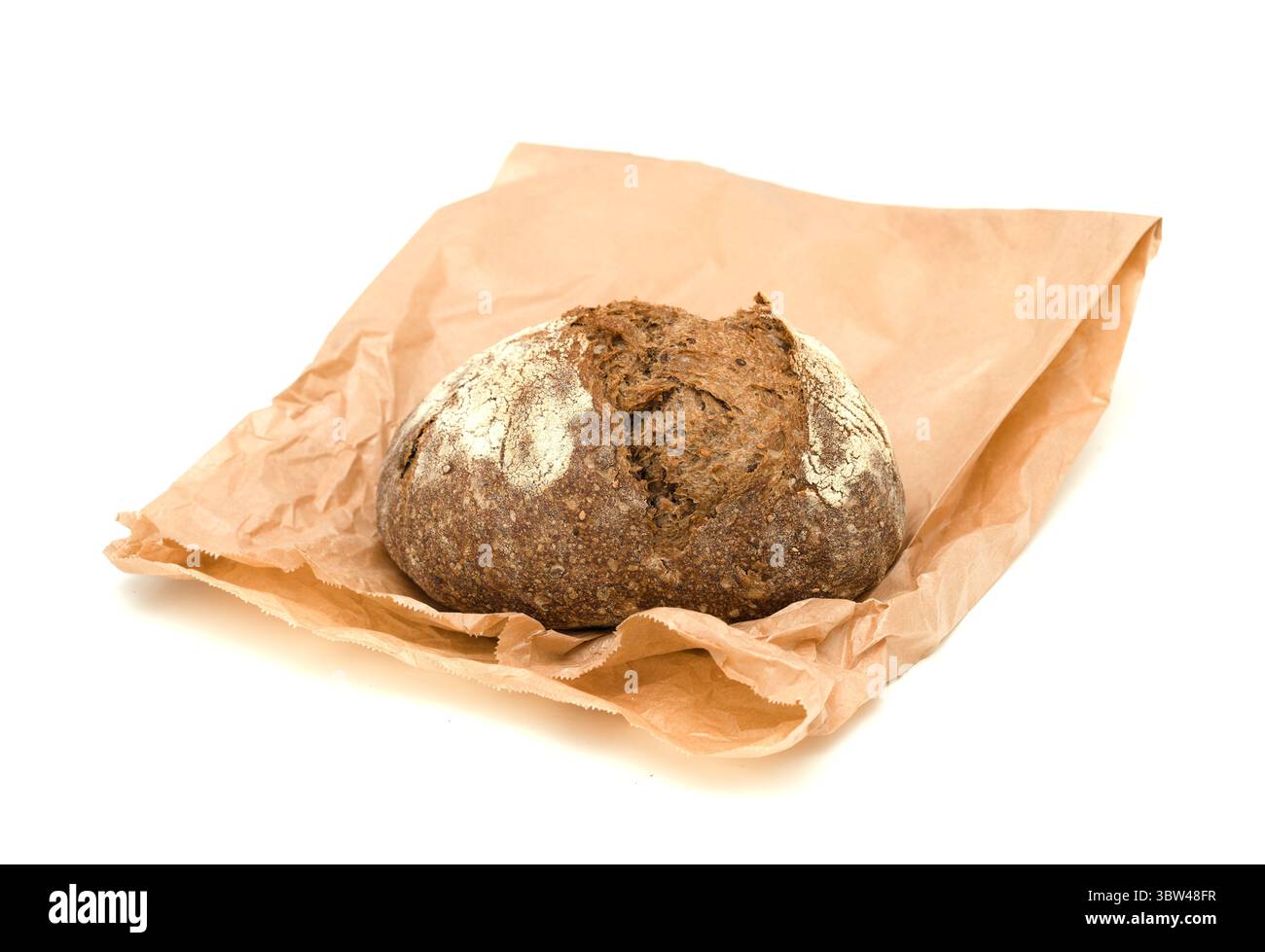 Sauerteig gesäuertes rundes Malzbrot mit verschiedenen Samen Stockfoto