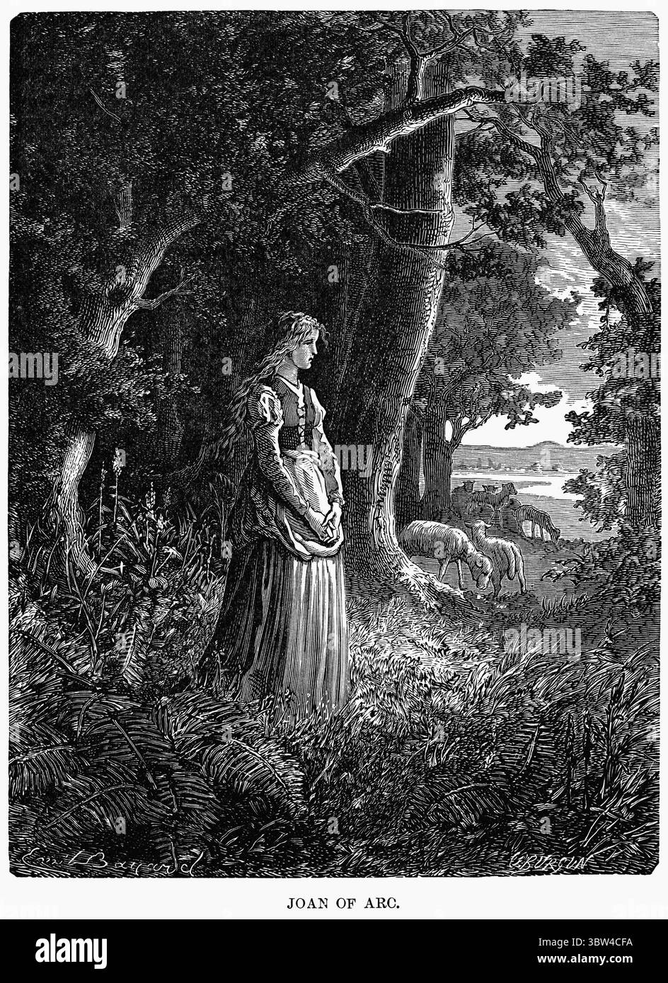 16. August 2019: Joan of Arc, Illustration, Ridpath's History of the World, Band III, von John Clark Ridpath, LL. D., Merrill & Baker Publishers, New York, 1897 (Bild: © JT Vintage/Glasshouse Via ZUMA Wire) Stockfoto