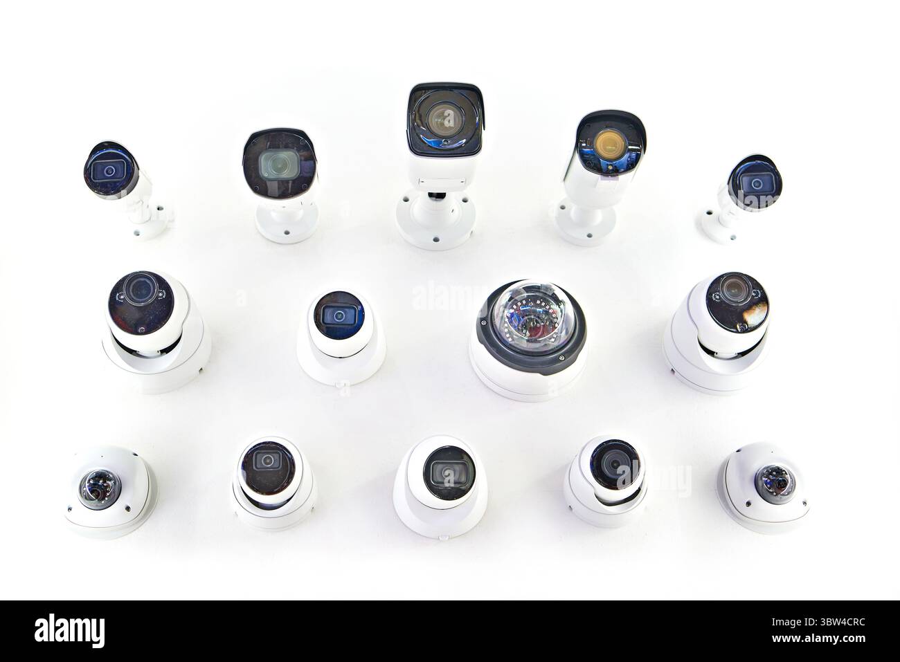 IP-CCTV-Kameras auf der Ausstellung Stockfoto