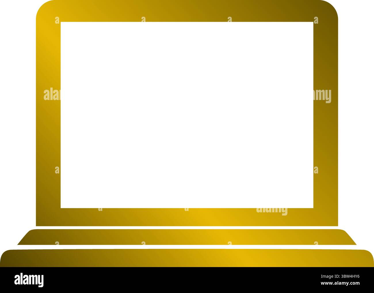 Goldenes Notebook-Symbol – Premium-Symbol für Computer und Technologie Stock Vektor