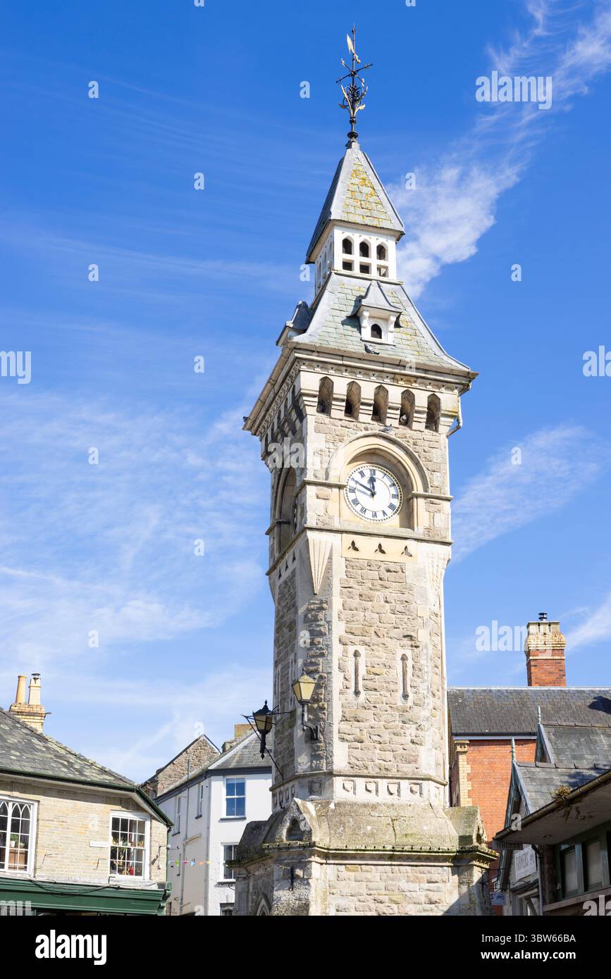 Heu auf der Wye Broad Street Clocktower Heu auf der Wye Herefordshire UK GB Europe Stockfoto