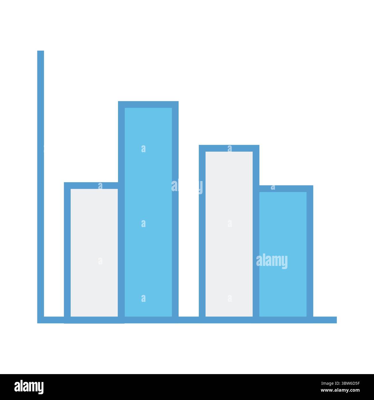 Digitales Composite aus blauem Balkendiagramm Stockfoto