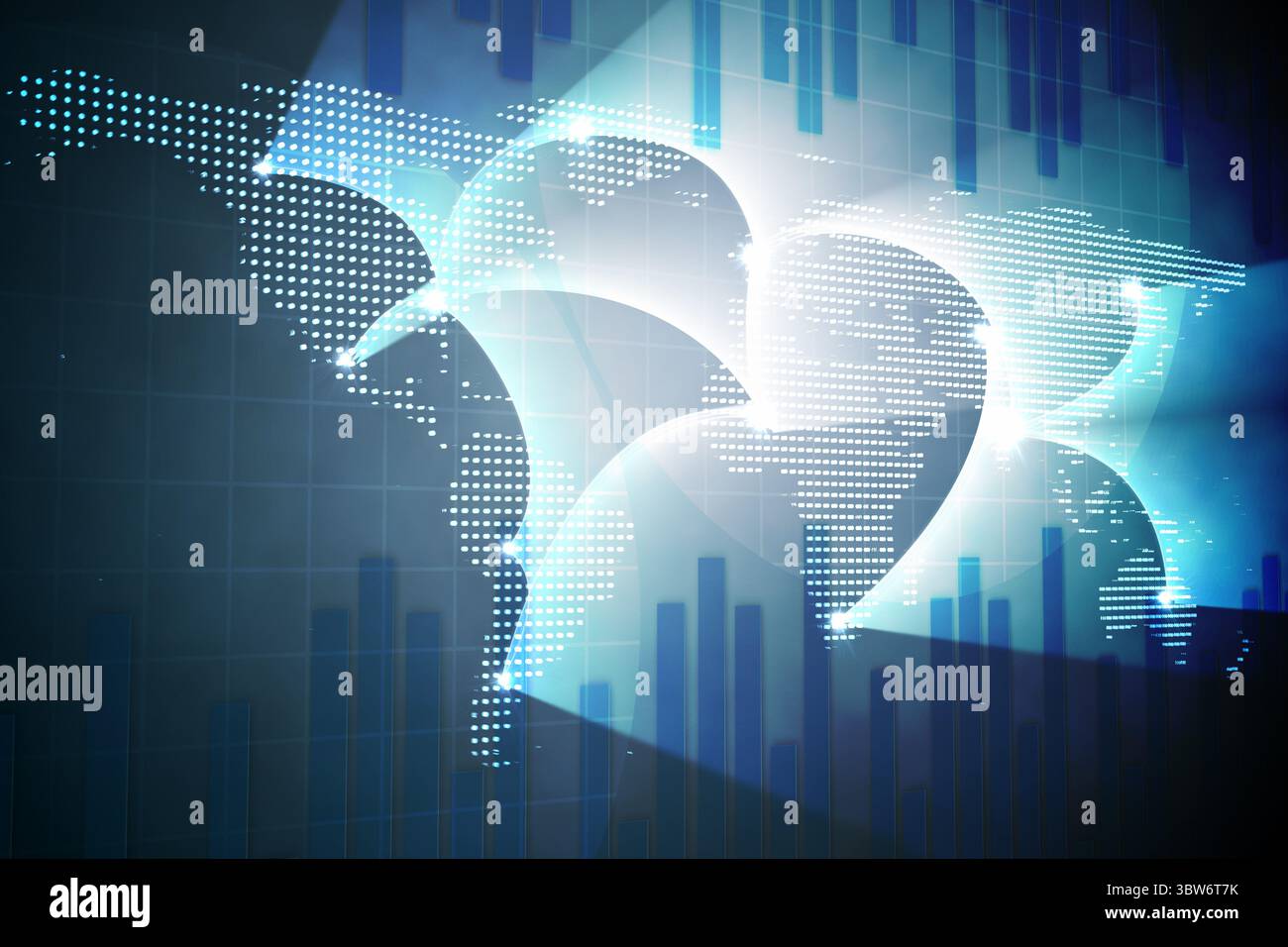 Global Business Grafik in blau Stockfoto