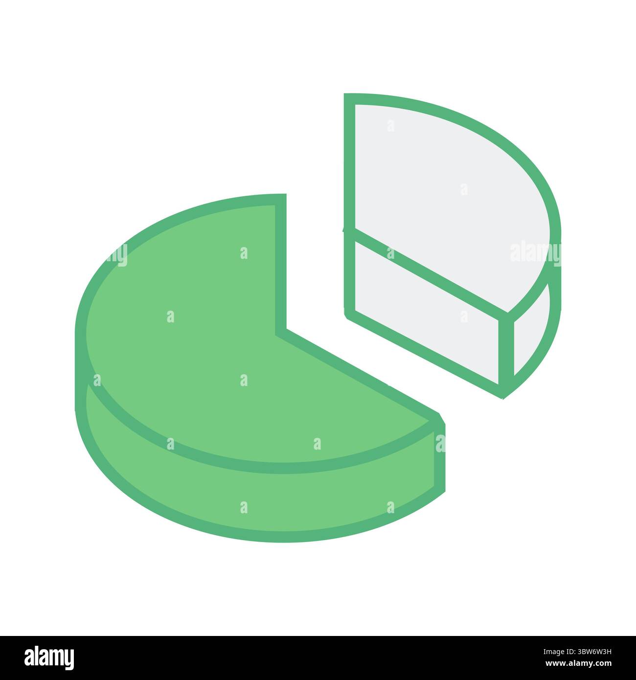 Nahaufnahme des grünen Tortendiagramms Stockfoto