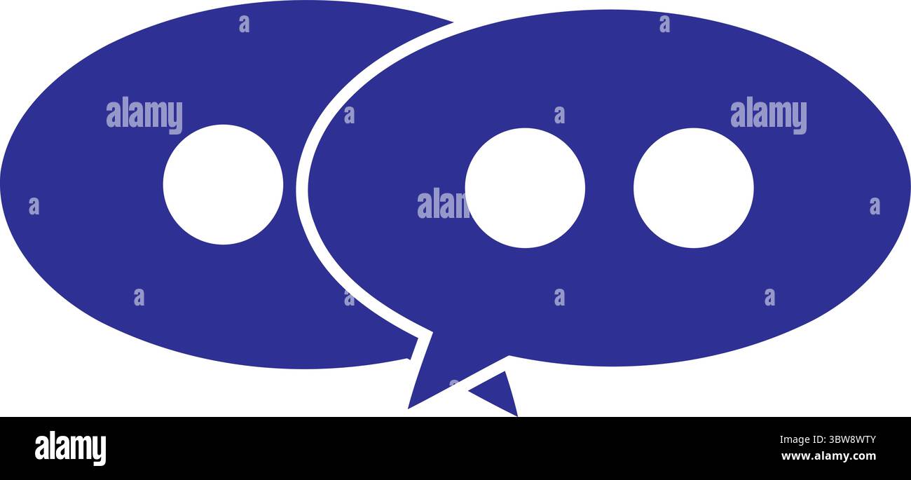 Überlappende blaue Chat-Blasen – Symbol für Kommunikation und Dialog Stock Vektor