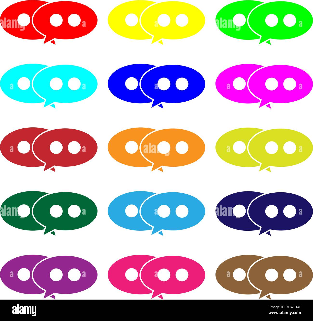 Bunte Chatblasen-Sammlung – verschiedene Kommunikations- und Dialogsymbole Stock Vektor
