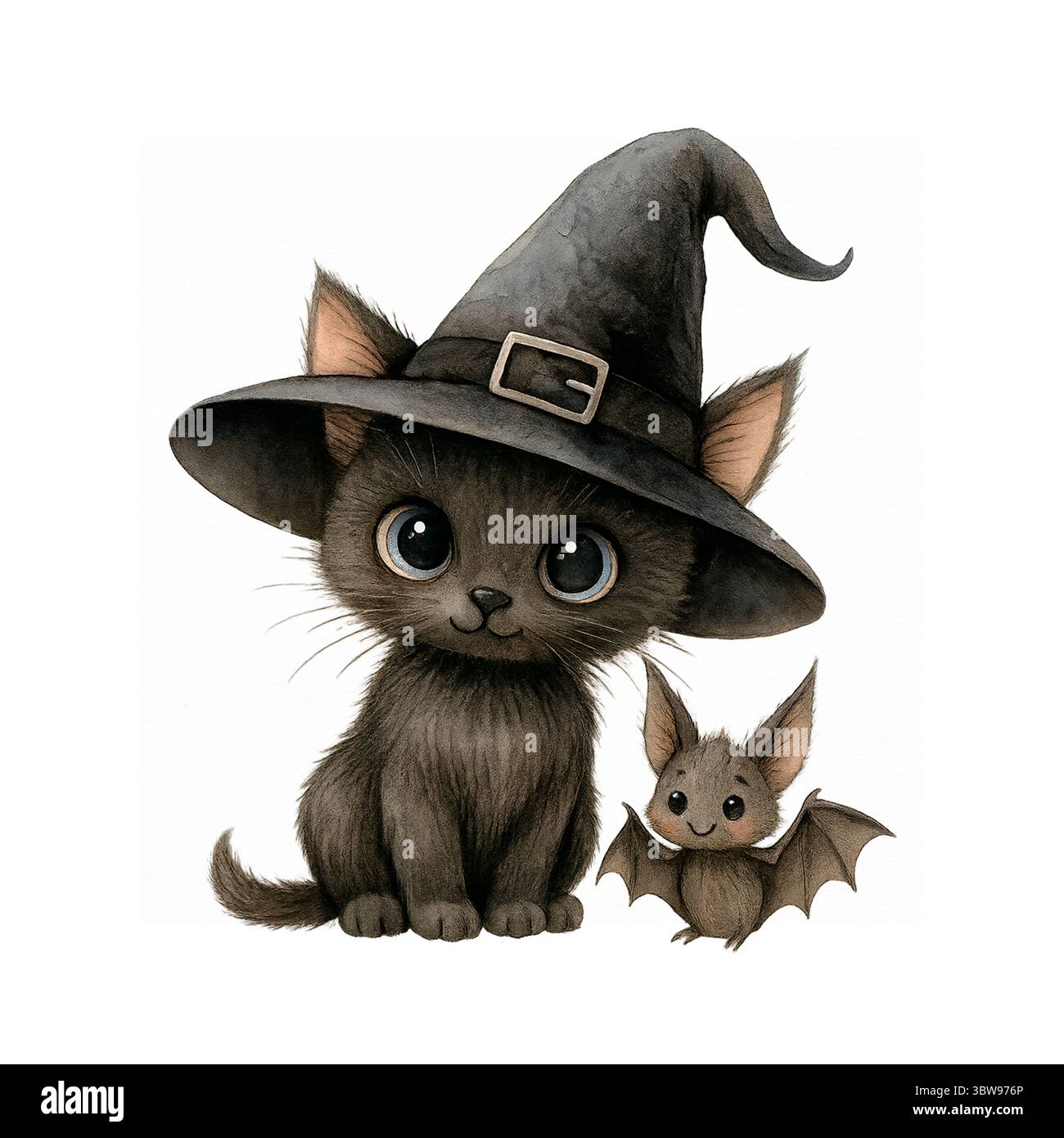 Aquarell Halloween Clipart – niedliche handgemalte Elemente für saisonale Designprojekte Stockfoto