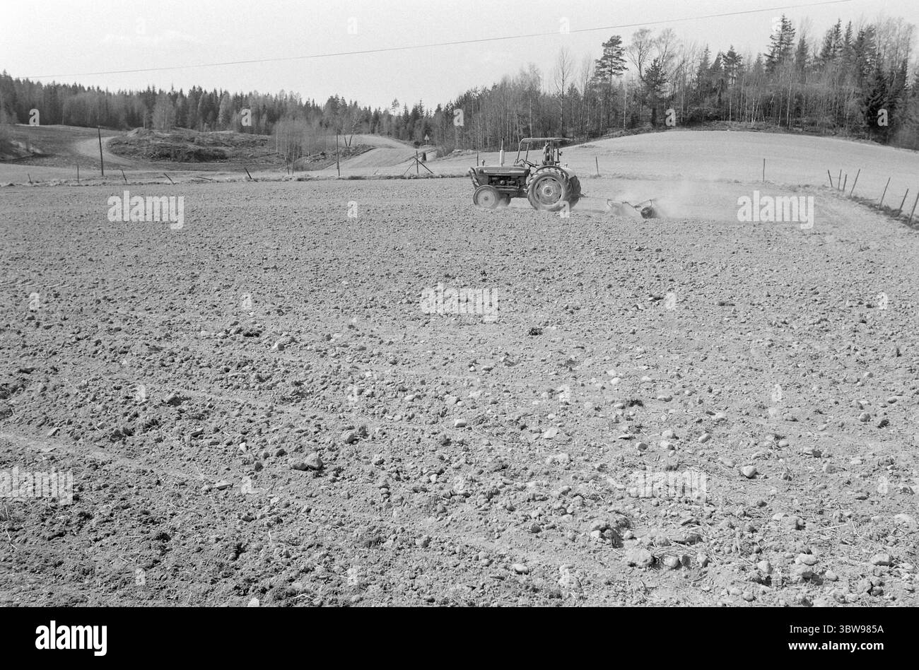 Tatsächlich 21. - 2. - 1971: Norwegen zieht in kleine Betriebsschließungen sind in Norwegen kein unbekanntes Phänomen - aber in Schweden ist der Erwerb kleiner Betriebe für "Sommerhäuschen" zu einer echten Geißel geworden. Zwei norwegische Bauern, Leif Nordgaard und Øyvind Knoph, sehen es anders: Sie pachten schwedisches Land. Foto: Sverre A. Børretzen / aktuell / NTB ***FOTO NICHT BEARBEITET*** Stockfoto
