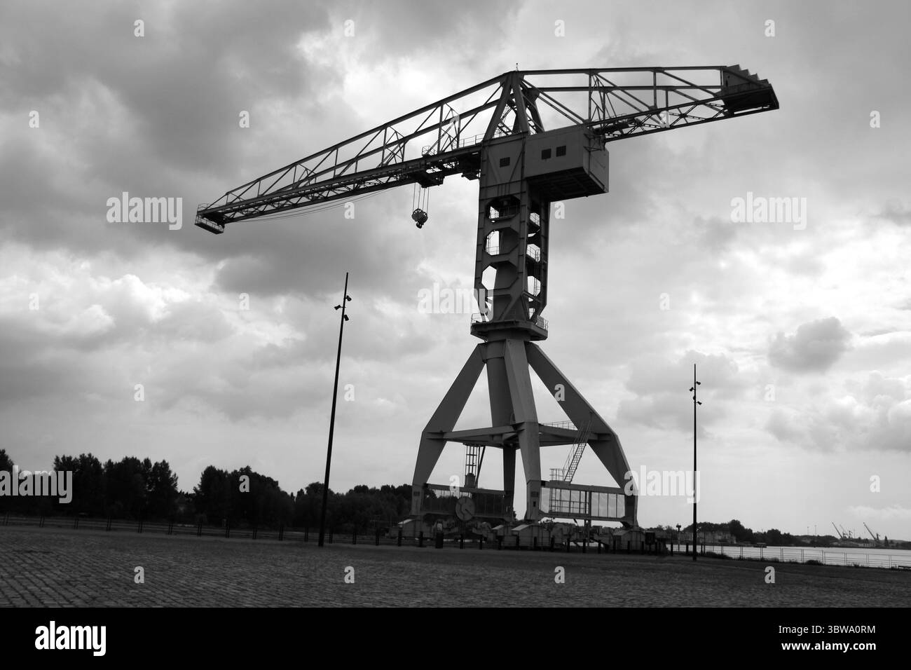 Titankran auf der Île de Nantes, Nantes, Frankreich Stockfoto