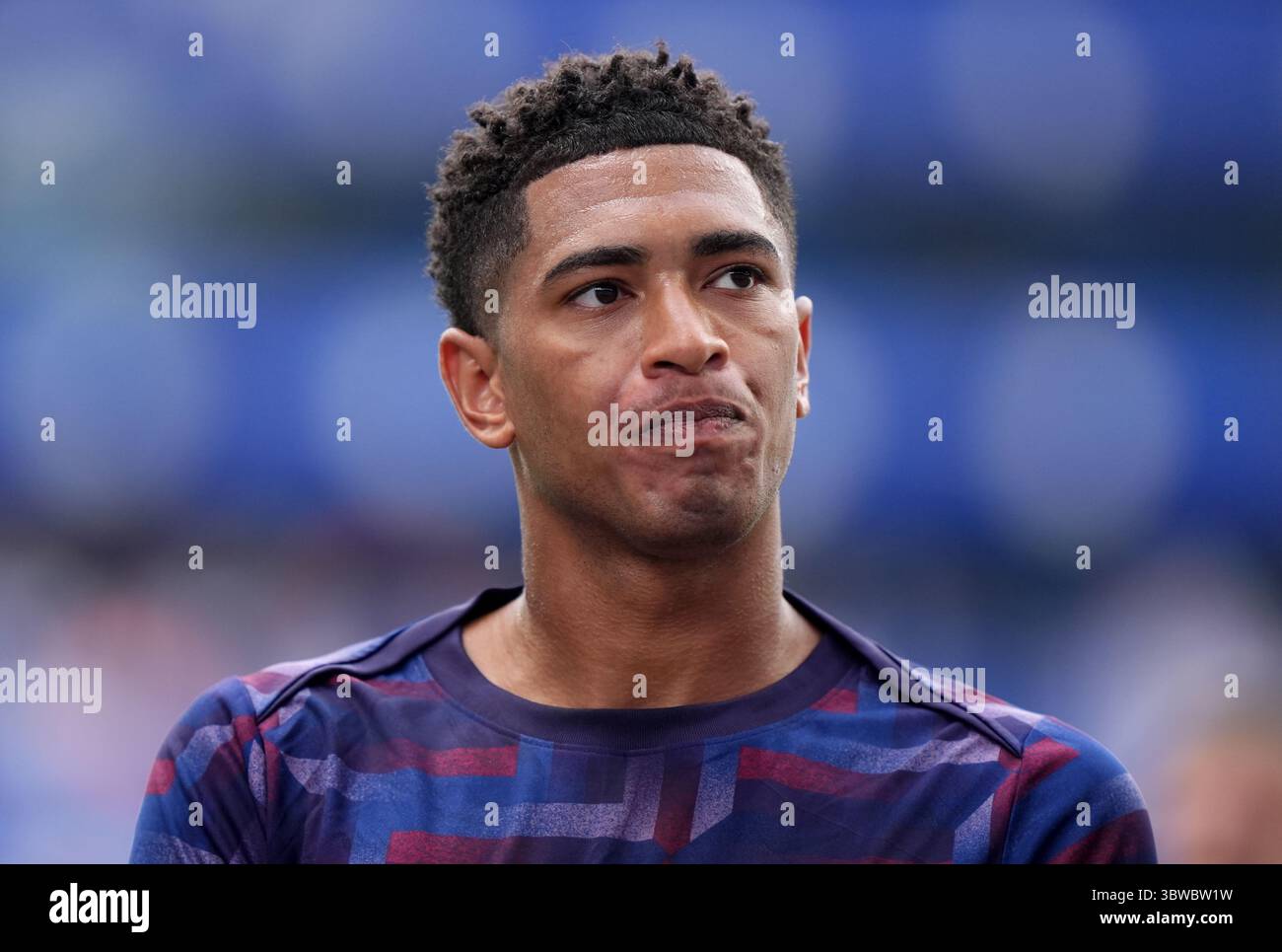 Aktenfoto vom 07-06-2025 von der englischen Jude Bellingham-Aufwärmphase. Real Madrid und England Mittelfeldspieler Jude Bellingham wurde einer Schulteroperation unterzogen. Ausgabedatum: Mittwoch, 16. Juli 2025. Stockfoto