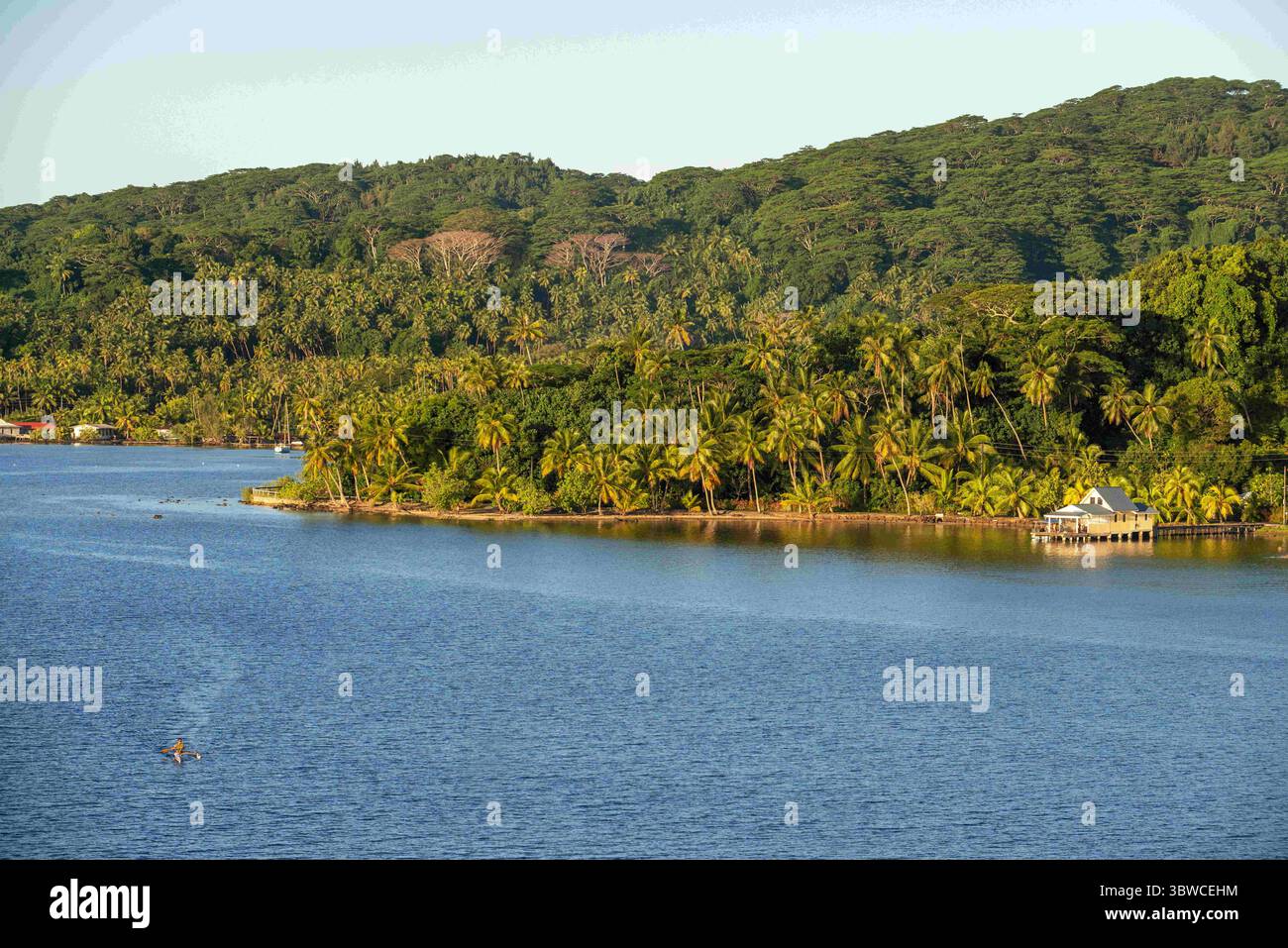 26. März 2015, Französisch-Polynesien: Kajak in der Bucht von Haamene in Tahaa, Französisch-Polynesien, Gesellschaftsinseln, Pazifikinseln, Pazifik. (Kreditbild: © Sergi Reboredo/ZUMA Wire) Stockfoto