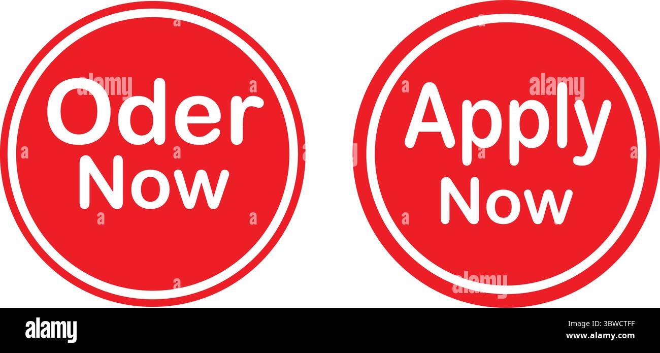 Schaltflächen „jetzt bestellen“, rotes Kreiszeichen Stock Vektor