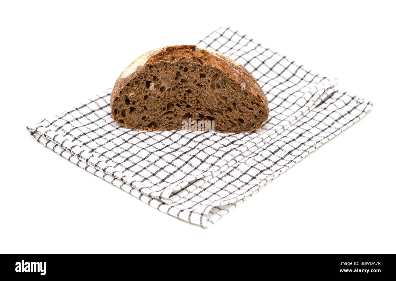 Sauerteig gesäuertes rundes Malzbrot mit verschiedenen Samen Stockfoto