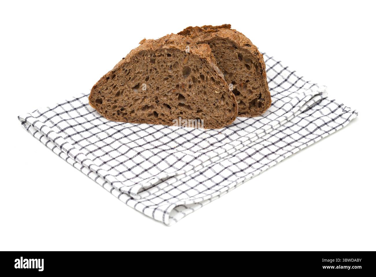 Sauerteig gesäuertes rundes Malzbrot mit verschiedenen Samen Stockfoto