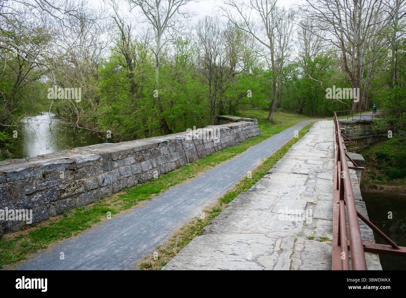 Radfahren auf dem C&O Canal Stockfoto