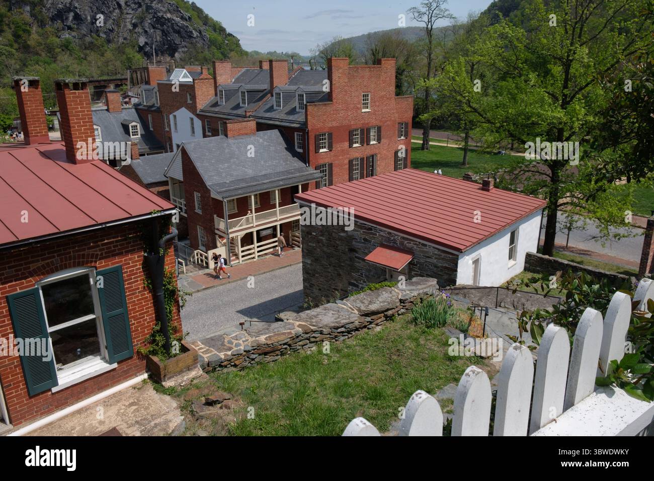 Historische Harpers Ferry West Virginia, Stadtansicht. Stockfoto