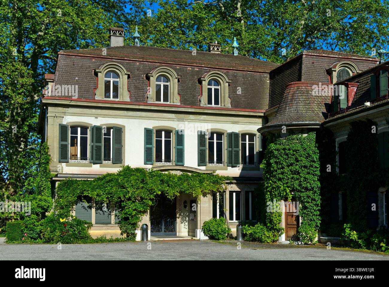 Château De Penthes Im Park Domaine De Penthes, Pregny-Chambésy, Genf, Schweiz Stockfoto