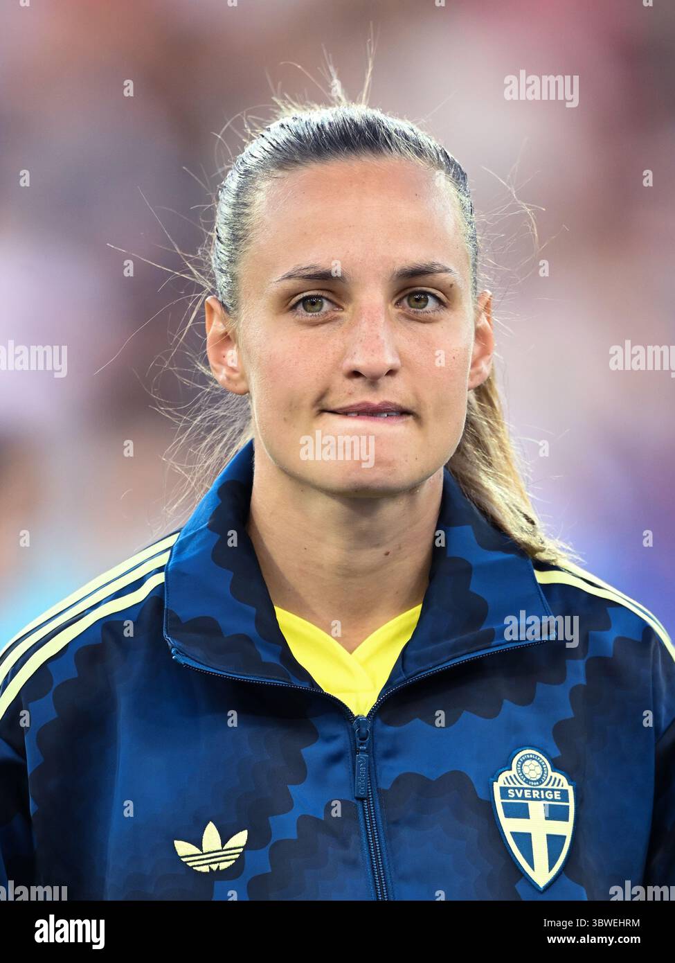 ZÜRICH - Nathalie Bjorn von Schweden während des EM-Gruppenspiels zwischen Schweden und Deutschland im Stadion Letzigrund in Zürich. ANP | Hollandse Hoogte | GERRIT VAN KEULEN Stockfoto