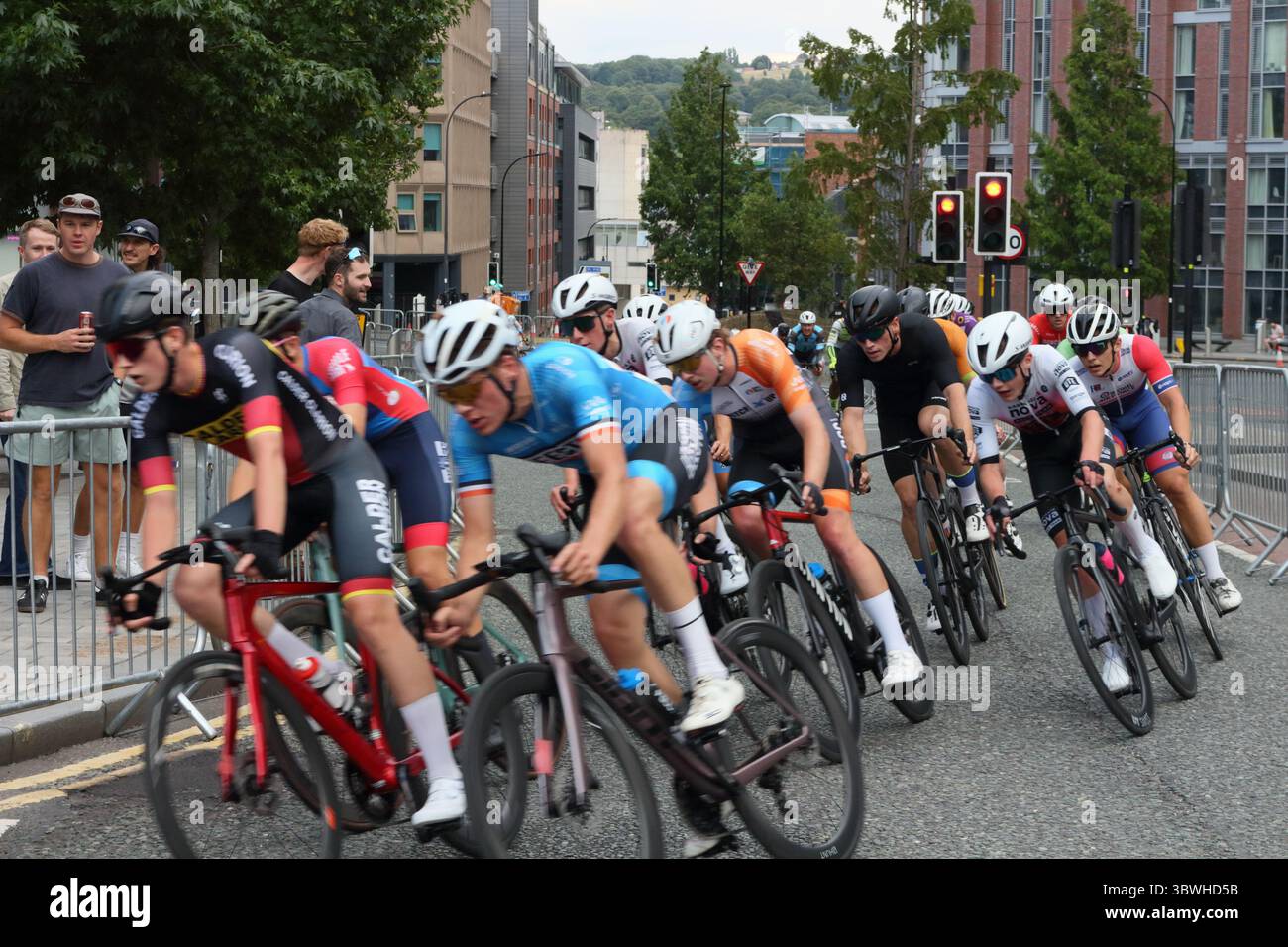 British Cycling Grand Prix Rennen, Sheffield Stadtzentrum England Großbritannien 2025 Radrennen Sportereignis Herren National Series Circuit Stockfoto