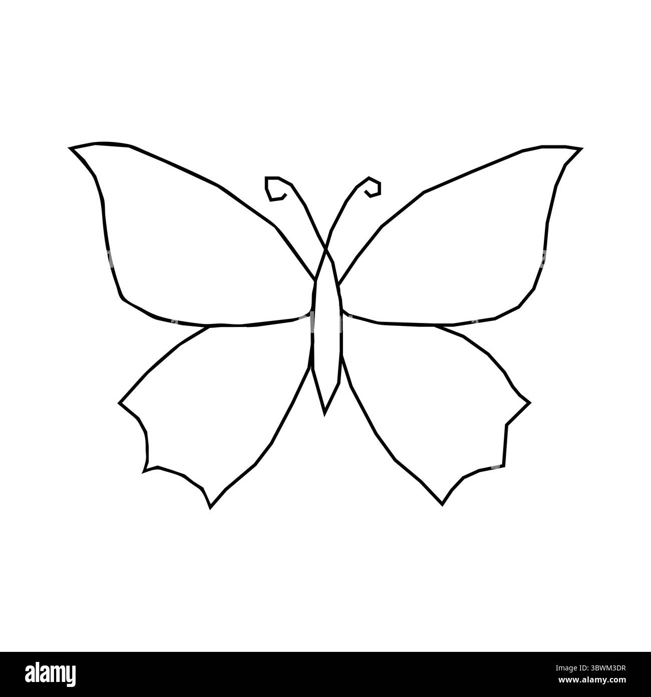 Feine schwarze Linienzeichnung eines Blütenblattes Stock Vektor