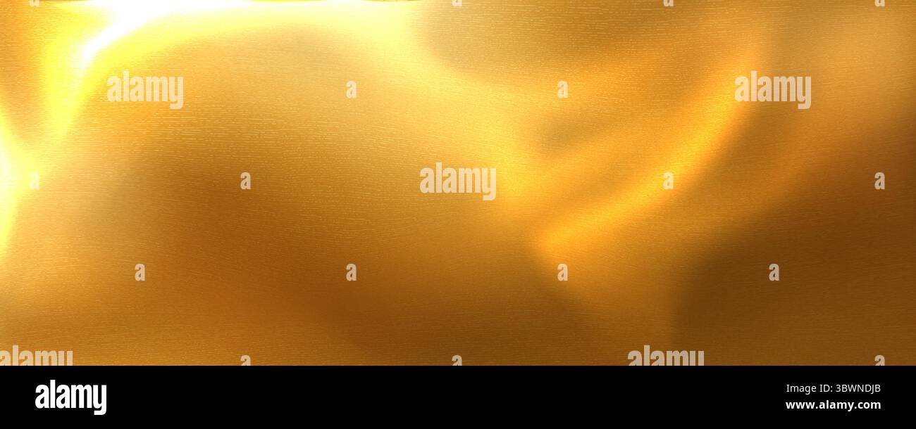 Glatter Hintergrund aus Goldfolie mit glänzendem Metallic-Glanz – fließende goldene Farbstruktur, seidig reflektierende Oberfläche und bernsteinfarbener Ton für luxuriöses Branding, hochwertige Verpackung oder elegantes Zertifikatdesign. Stock Vektor