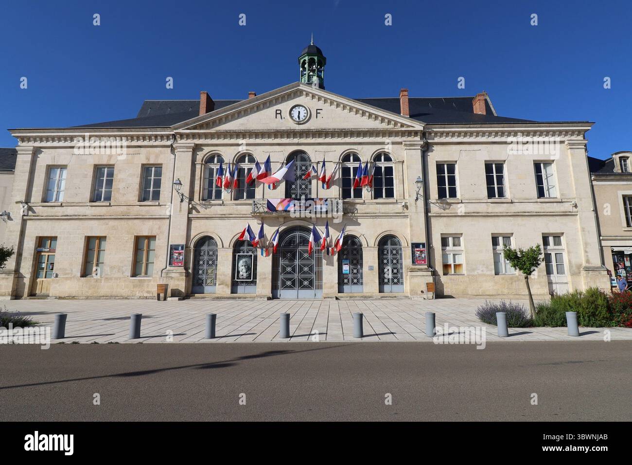Rathaus, Außenansicht, Stadt Le Blanc, Département Indre, Frankreich Stockfoto