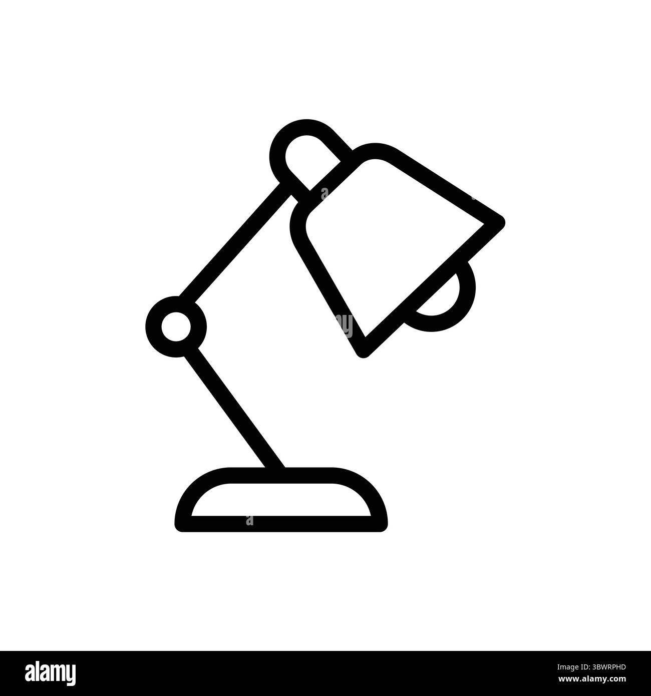 Dieses Bild verfügt über eine moderne Schreibtischleuchte mit verstellbarem Arm, die sich ideal für die Ergänzung von Funktionalität und Stil in jedem Arbeitsplatz oder Home Office-Umfeld eignet. Stock Vektor
