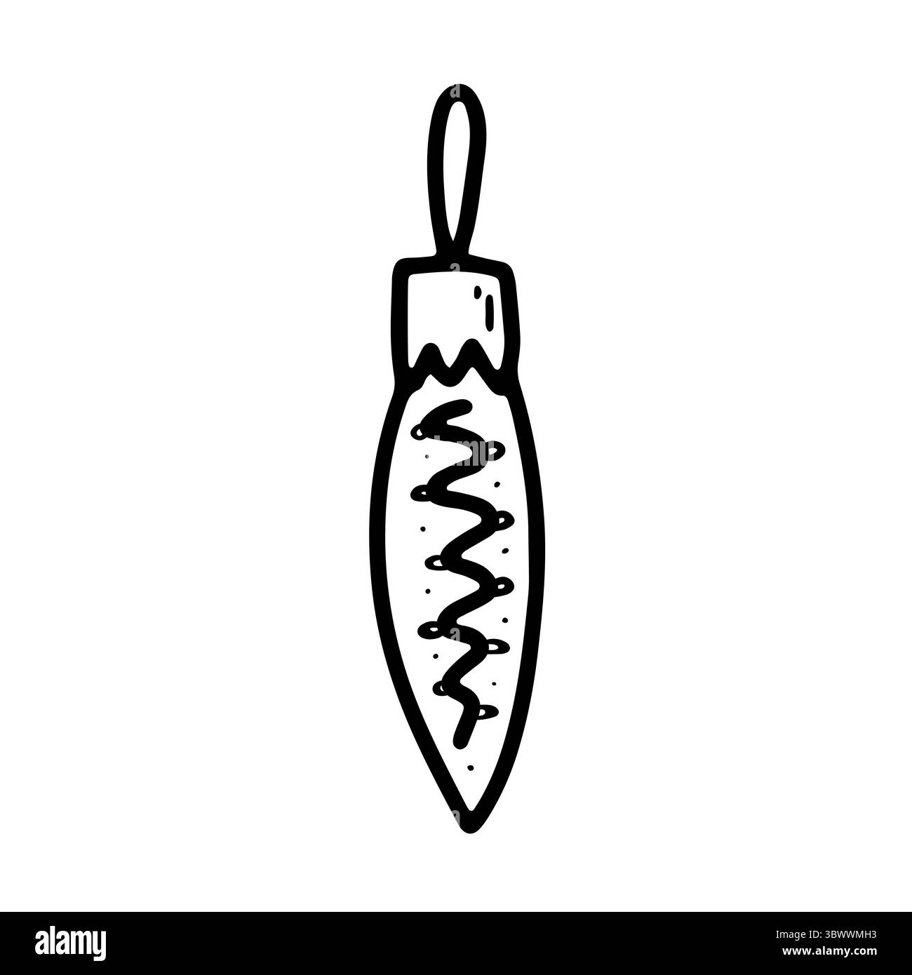 Weihnachtskugel-Bild kritzeln. Saisonales Ornament Spielzeug isoliert auf weißem Hintergrund. Festliche Dekoration. Vektor-Illustration zum Neujahr. Icicle-Schild Stock Vektor