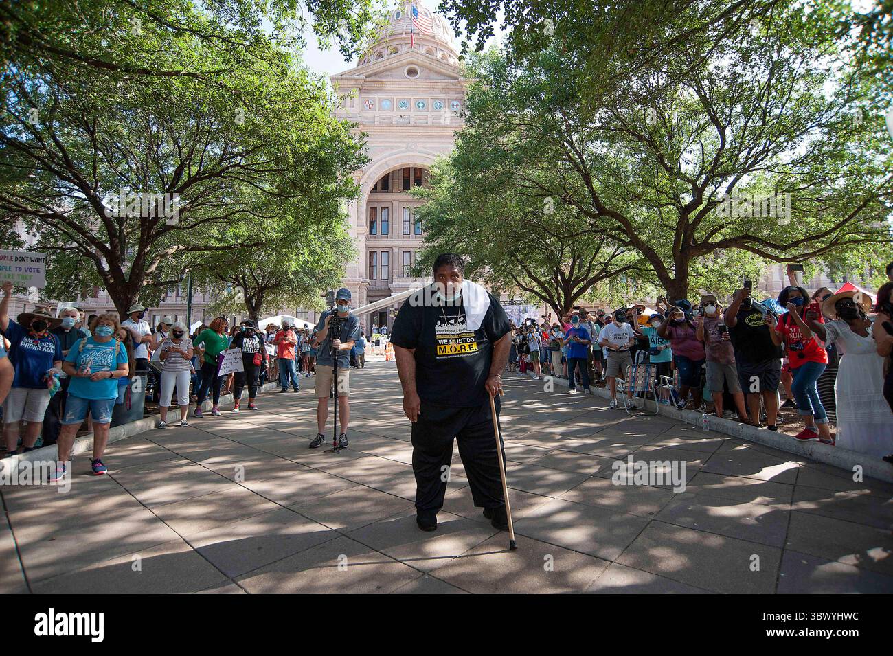 31. Juli 2021: Reverend Dr. William J. Barber II. Mit Poor Peopleâ Kampagne in der Texas State Capital, um bundesstaatliche Maßnahmen zu fordern. Austin, Texas Mario Cantu/CSM(Kreditbild: &Copy; Mario Cantu/CSM via ZUMA Wire) Stockfoto
